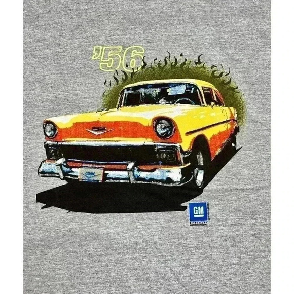 ‘56 Chevy Bel-Air Shirt Mens Large Gray Official GM Product 1956 Short Sleeve - Picture 6 of 9